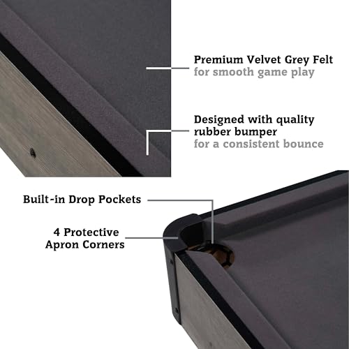 Hall of Games Billiard Tables Multiple Styles, Pool Tables with Preassembled Playfields and Complete Billiard Accessory Sets, Perfect for Family Game Rooms - style: 4 Ft. Charleston