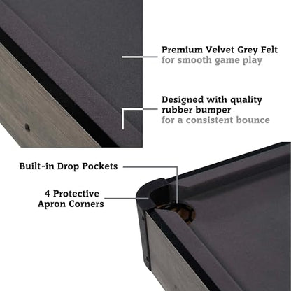 Hall of Games Billiard Tables Multiple Styles, Pool Tables with Preassembled Playfields and Complete Billiard Accessory Sets, Perfect for Family Game Rooms - style: 4 Ft. Charleston