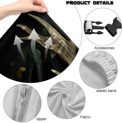 Suobstales Deer American Flag Camo Pattern Computer Game Chair Covers with Armrest Cover Washable Computer Chair Slipcovers Removable Kitchen Chair Covers for Home Kitchen Restaurant - color: Deer American Flag Camo