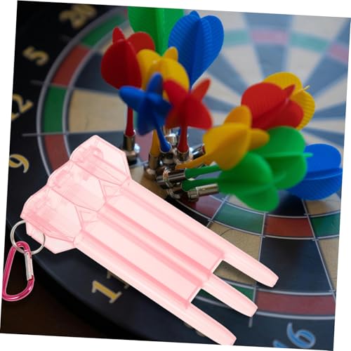 LIOOBO Portable Dart Container Hard Case Zipper Sturdy Plastic for Storage Carry - color: Pink