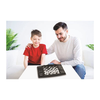 Lexibook, Chessman® Elite, Interactive Electronic Chess Game +, 64 Levels of Difficulty, LEDs, Family Child Board Game, Black/White, CG1300 - style: CG1300