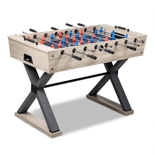48-inch Foosball Table, Soccer Game Table for Adults, Competition Sized Soccer Table for Home, Office, or Game Room, Family Game Night with 2 Balls, Hard Laminated Surface