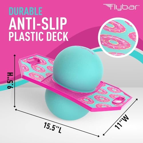 Flybar LED Pogo Trick Ball for Kids Balance Bounce Board w/Anti-Slip Deck - color: Donut