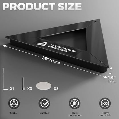 Hockey Passer Rebounder,Heavy Duty Hockey Training Equipment,Hockeys Training Aids for Improves Passing,Shooting,and Stickhandling Skills,Use On and Off The Ice-Length 26 inch, Puck Control