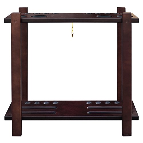 Hathaway Classic Floor Billiard Pool Cue Rack - color: Mahogany