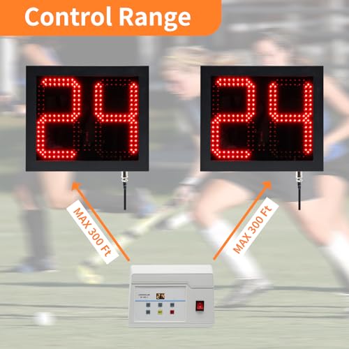 2 Units 14S/24S Basketball Shot Clock & Controller,Support 0-99 Seconds Custom Countdown Timer,Portable Shot Clock with Buzzer,Plug in(Shot Clock) - style: Shot Clock