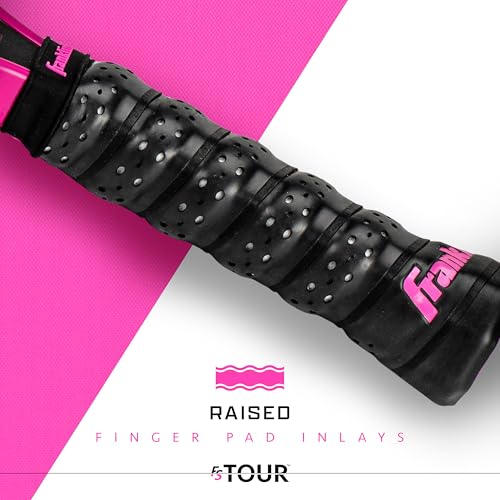 Franklin Sports Pro Pickleball Paddle Set - FS Tour Series Carbon Fiber Paddle, Cover + Eraser - 14mm + 16mm - color: Pink, size: Dynasty - 14mm