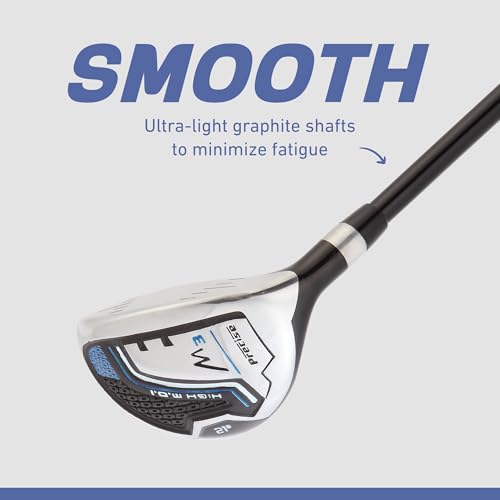 Precise M3 Men’s 14-Piece Golf Set – 460cc Driver, Wood, Hybrid, 6-PW Irons, Putter, Stand Bag, 3 Headcovers and Cover - RH - size: Blue - Regular Size