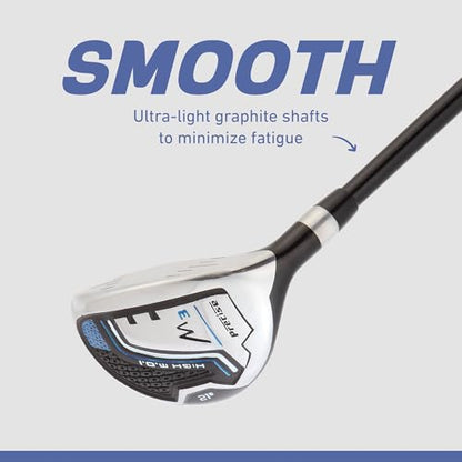 Precise M3 Men’s 14-Piece Golf Set – 460cc Driver, Wood, Hybrid, 6-PW Irons, Putter, Stand Bag, 3 Headcovers and Cover - RH - size: Blue - Regular Size