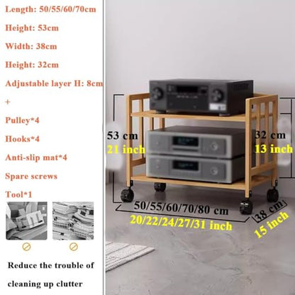 Media Storage Cabinet for Audio Video Equipment - Organize Living Room Gaming Setup with Resistent Shelving Unit - size: W-80cm