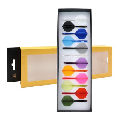 CUESOUL ROST 77 Integrated Dart Shaft and Flight Big Wing/Standard Shape Colour Collection Pack of 12 pcs - color: Standard Shape, size: Large