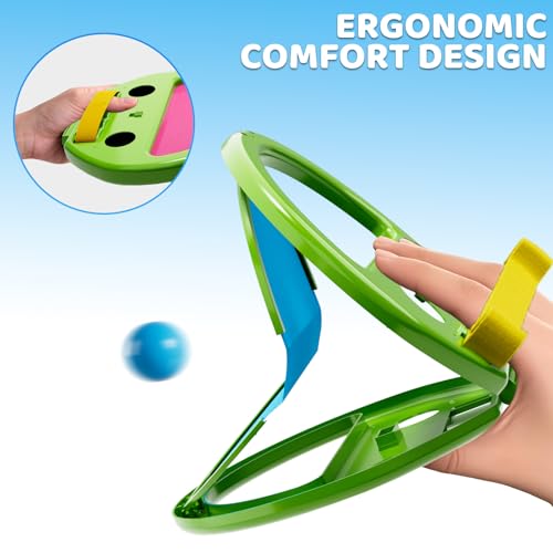 Toss and Catch Ball Game Set, Outdoor Toys for 3 4 5 6 7 8 9 Year Old Kids Family, Pop Pass Catch Balls Backyard Game for Beach Park Camping Pool, Catch Ball Toys Game Birthday Gifts for Boys Girls