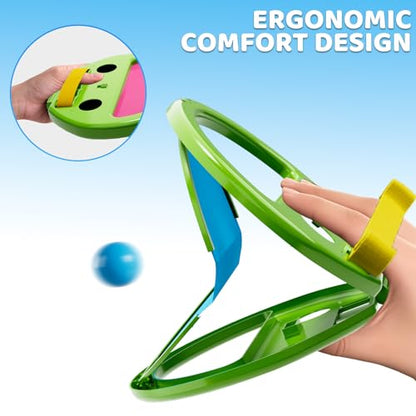 Toss and Catch Ball Game Set, Outdoor Toys for 3 4 5 6 7 8 9 Year Old Kids Family, Pop Pass Catch Balls Backyard Game for Beach Park Camping Pool, Catch Ball Toys Game Birthday Gifts for Boys Girls