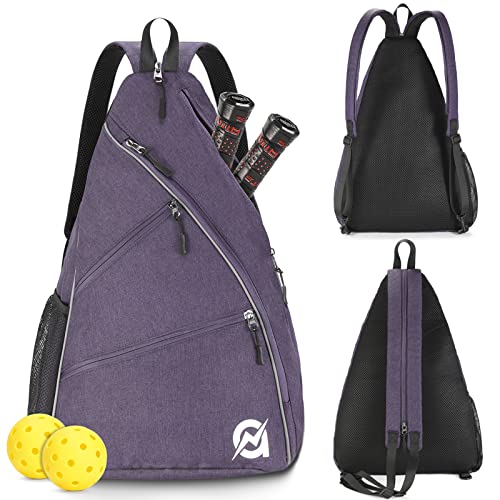 A11N SPORTS Pickleball Bag, Reversible Crossbody Sling Bag/Backpack for Women Men - color: Lavender