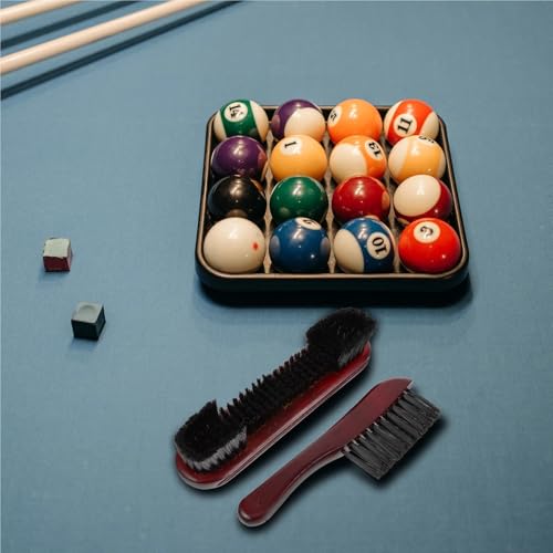 2pcs Pool Table Brush Set Wooden Handle PVC Bristle Non-Scratch Cleaning Tool for Billiard Surface Rail Dust Removal for Pool Tables and Cabinets