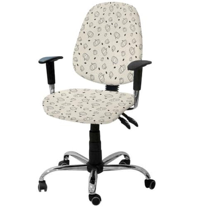 Savannan Office Chair Cover, Thanksgiving Pumpkin Fall Leaf Protective Stretch Elastic Universal Cover for Desk Task Chair,Computer Rotating Chair 1 Pcs Vintage Linen Texture