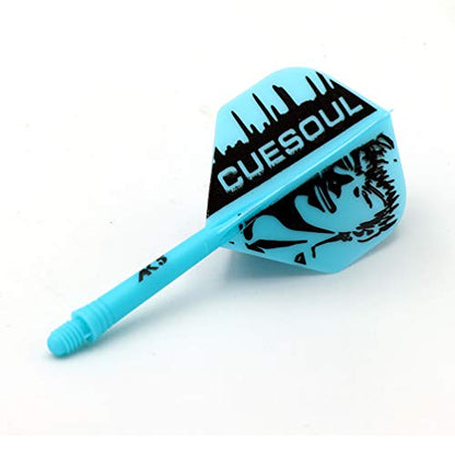 CUESOUL 6 Pieces ROST Integrated Dart Shaft and Flights - color: Shaft Length 28mm-Standard Shape-Blue Cool Man