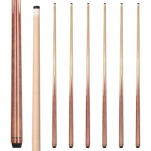 Pool Cue Stick Set of 6: 36" 42" 48" 52" 57" 13mm Tips Maple&Maras Wooden 1-Piece Billiard Cue Sticks, Pool Sticks for Adults Kids Beginners Billiards House Bar Small Space Pool Tables