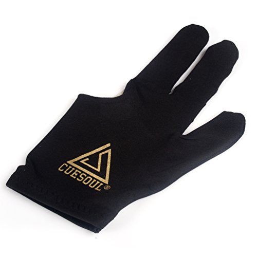 CUESOUL 10pcs/Set 3 Finger Billiards Gloves Pool Cue Gloves - color: Black