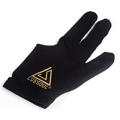 CUESOUL 10pcs/Set 3 Finger Billiards Gloves Pool Cue Gloves - color: Black