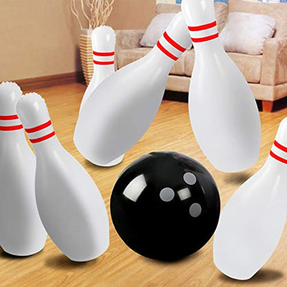 Novelty Place Inflatable Giant Bowling Game for Family - 14" Ball & 6 Oversized 22" Pins, Blow Up Yard Game Set for Backyard Camping Beach Indoor Playroom, Portable Easy Setup Party Activity