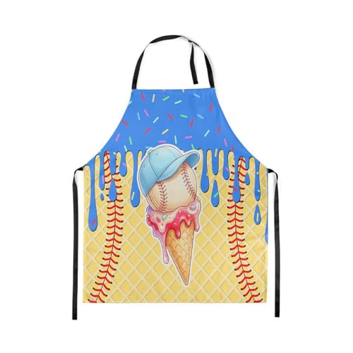 Castle Fairy Ice Cream Drip Baseball Kids Kitchen Apron - color: Macaron