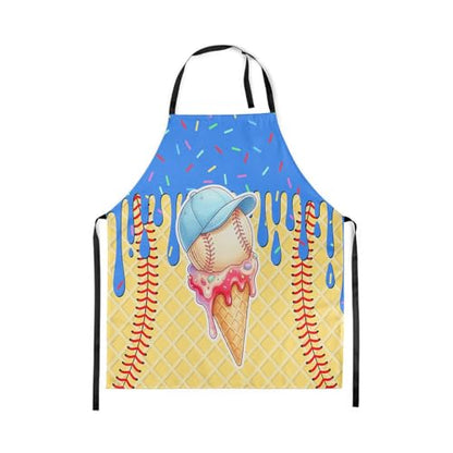 Castle Fairy Ice Cream Drip Baseball Kids Kitchen Apron - color: Macaron