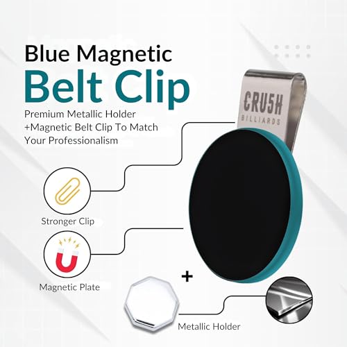 Ultra-Grip Magnetic Chalk Holder Clip - Neodymium Belt Clip for Secure Cue Chalk, Pool Stick Chalk Holder, Ideal for Billiards & Pool Accessories, Cue Stick Magnetic - color: Blue