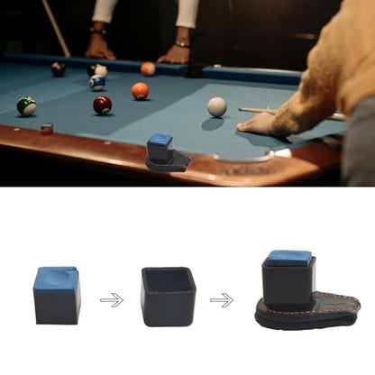 LAKE OF FIRE Pool Chalk Holder – Magnetic Leather Pocket Clip Design – Ideal Accessory for Snooker & Billiards - style: Square