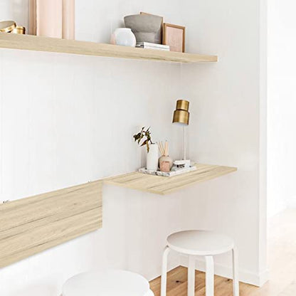 Kaboon Universal Tabletop 40"x18", Solid One-Piece Melamine Table Top, Double Desk L-Desk Floating Desk DIY, Home and Office Countertop, Oak/Grey Tone - color: Oak, size: 40x18