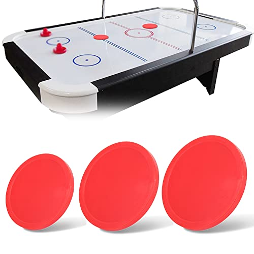 4 Pieces Plastic Air Hockey Pucks Replacement Round Pucks for Game Tables, Equipment, Accessories(（75mm）)