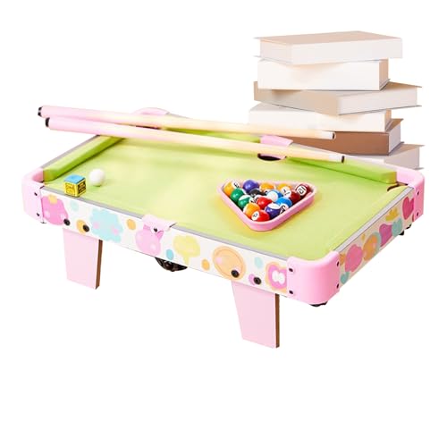 Small Pool Table - Kids Folding Pool Table Billiard Game, Funny Foldable Educational Toys | For Adults Family Home Indoor Outdoor Living Room Bedroom Playroom Party Entertainment Fun Skill Development
