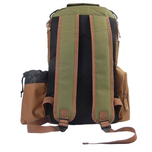 Disc Golf Bag, Durable Disc Golf Backpack Holds 22+ Discs, Large Capacity with Multiple Storage Pockets - color: Coffee