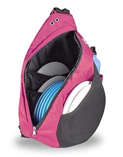 Disc Golf Backpack Slinger Bag | 6-12 Discs | Multiple Colors - color: Pink