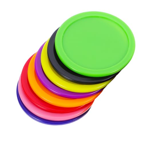 Toyvian 8-Piece Heavy-Duty Air Hockey Pucks Set 64mm Replacement Accessories for Game Tables Suitable for Kids and Adults for Indoor Entertainment