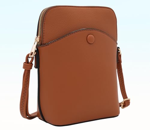 Solene Small Crossbody Bag with Gold Hardware, Mini Shoulder Purse with Adjustable Strap - color: Tan