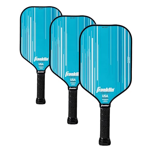 Franklin Sports Pro Pickleball Paddles - Signature Series Pro Pickleball Paddle with MaxGrit Surface - USA Pickleball (USAPA) Approved Tournament Pickleball Paddles - 13mm + 16mm Polypropylene Cores - color: Pro Player - Blue, size: 16mm (Pack of 3)