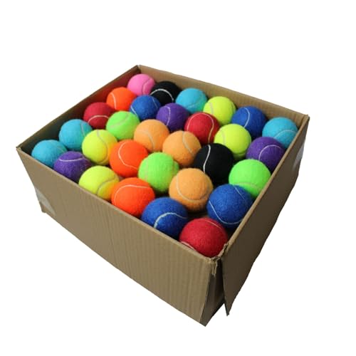 Swingers Tennis Balls,Training Exercise Balls for Pet Dog, High Elasticity Practice Tennis Balls for Beginner, with Mesh Carry Bag Easy to Transport - color: Multicolor, size: 80 PACK