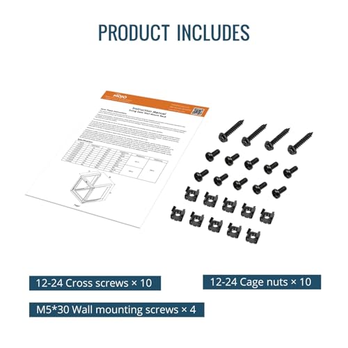 Tecmojo 6U Wall Mount Server Rack Swing Gate, Wall Mount Rack for 19in Computer/AV/Data/IT/Media Equipment, Open Frame Server Rack with 24in Depth, Square&Tapped Holes - size: 6U/24" Depth (New)