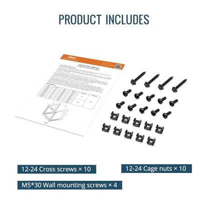 Tecmojo 6U Wall Mount Server Rack Swing Gate, Wall Mount Rack for 19in Computer/AV/Data/IT/Media Equipment, Open Frame Server Rack with 24in Depth, Square&Tapped Holes - size: 6U/24" Depth (New)