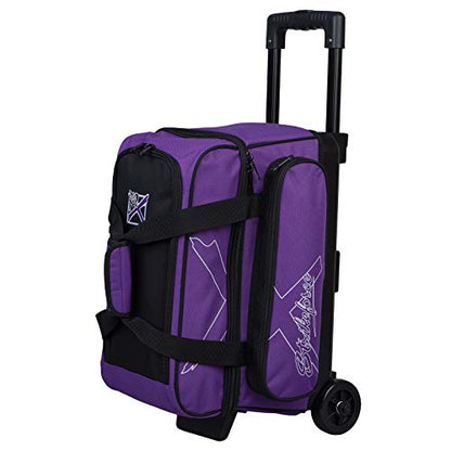 KR Strikeforce Hybrid X Double Roller Bowling Bag - Holds Two Balls, Shoes & Accessories - color: Purple