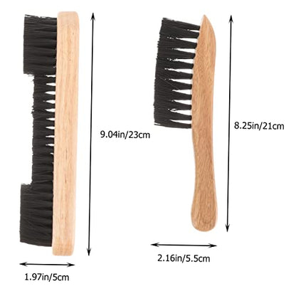 Mikikit 2-Piece Pool Table Cleaning Brush Set Wooden Billiard Table Felt Cleaner Dust Brush and Seam Cleaner