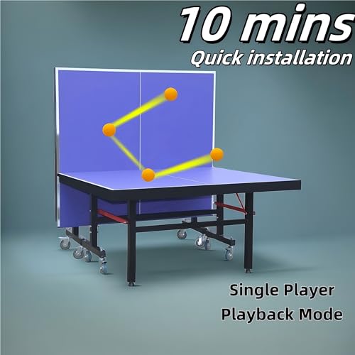 Pinklion Professional Ping Pong Table Set for Outdoor and Indoor, Foldable Table Tennis Table with Net, 2 Paddles, 3 Balls, Adjustable Feet, Easy Assembly, Blue