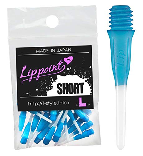 L-style Premium Lippoint - Soft Tip Dart Points – Short – 2-Tone Light Blue – 30 Count - color: blue
