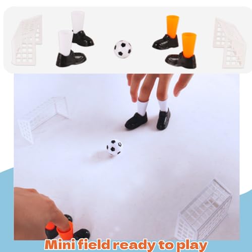2Sets Finger Soccer Game Compact Mini Tabletop Soccer Finger Football with Four Goals for Fan Club Party Presents Football Products and Sports Games