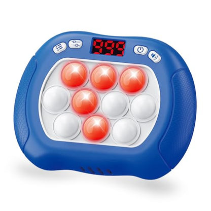 Intoypad Pop Game Light Up Fidget Toy for Kids, 6 Modes LED Screen Quick Push Games Controller Electric Fidget Popper Game Bubble Road Trip Activities Car Games Birthday Gifts Toys for Kids Boys Blue - style: Blue