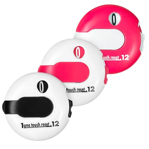 Mini Golf Score Counter with Reset – Easy Attach to Scorekeeper Gloves, Compact Stroke Tracker for Golf Games - color: pink tones
