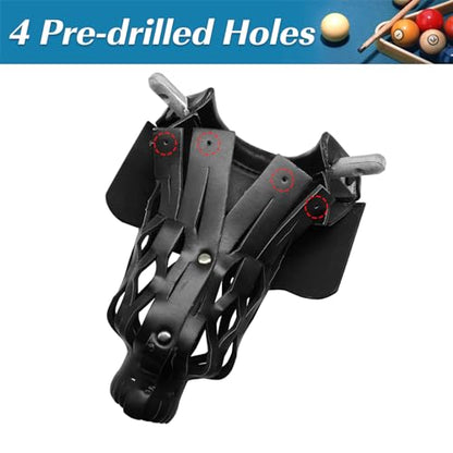 Billiard Pool Table Pockets Heavy Duty PU Leather Billiard Pockets Set of 6，Including 4 Corner Pockets and 2 Side Pockets,Black