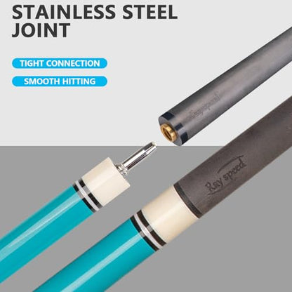 Carbon Fiber Pool Cue Stick 12.5mm Low Deflection Full Carbon Technology Pool Stick for Adults Professional Billiard Cue with Uni-loc Pin Joint - color: Green