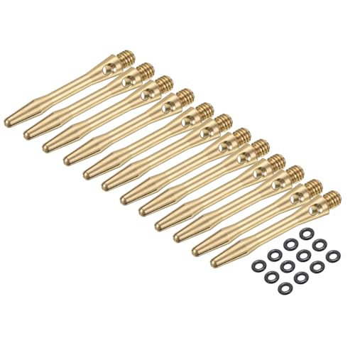 PATIKIL Aluminum Dart Shafts, 2BA Dart Stems Replacement Accessories with Rubber Rings for Steel Tip - color: Copper Tone, size: 35mm